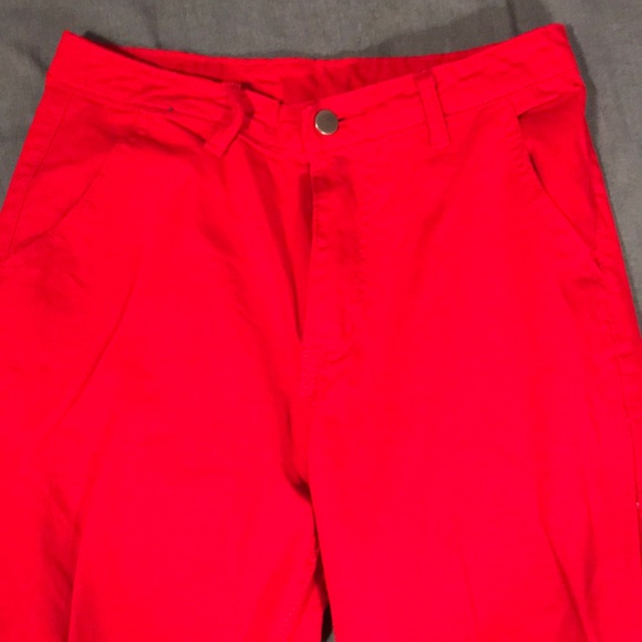 Red High Rise Joggers - Picture 2 of 3